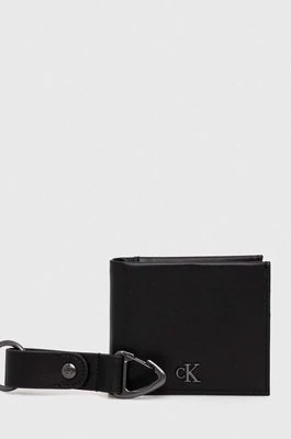 Zdjęcie produktu Calvin Klein Jeans portfel skórzany + brelok męski kolor czarny