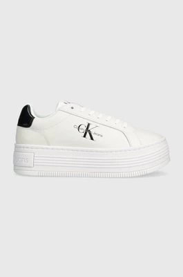 Zdjęcie produktu Calvin Klein Jeans sneakersy BOLD PLATF LOW LACE LTH ML MET kolor biały YW0YW01431