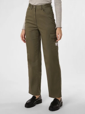 Zdjęcie produktu Calvin Klein Jeans Spodnie Kobiety Stretch zielony jednolity,