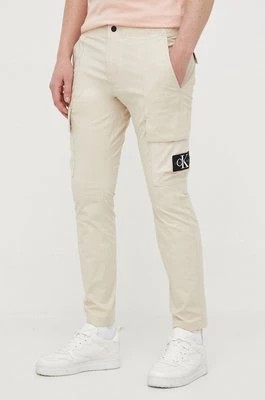 Zdjęcie produktu Calvin Klein Jeans spodnie męskie kolor beżowy proste