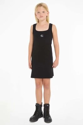 Zdjęcie produktu Calvin Klein Jeans sukienka dziecięca kolor czarny mini prosta