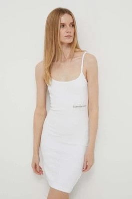 Zdjęcie produktu Calvin Klein Jeans sukienka kolor biały mini prosta