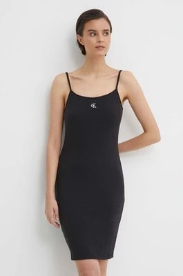 Zdjęcie produktu Calvin Klein Jeans sukienka kolor czarny mini dopasowana