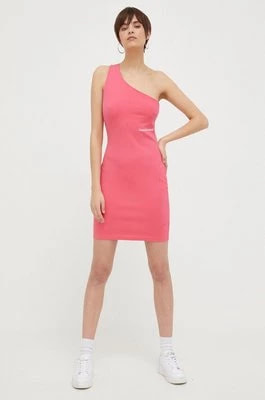 Zdjęcie produktu Calvin Klein Jeans sukienka kolor różowy mini dopasowana