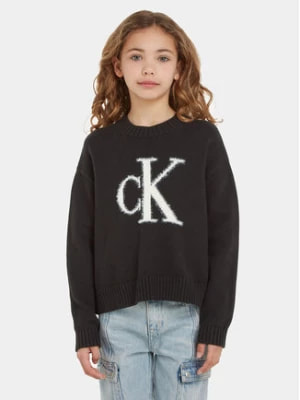 Zdjęcie produktu Calvin Klein Jeans Sweter Fluffy Monogram IG0IG02220 Czarny Regular Fit