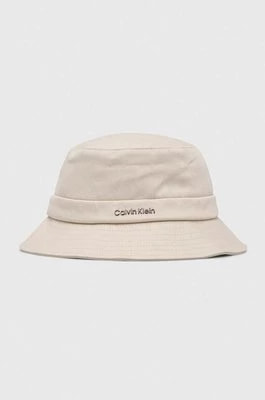 Zdjęcie produktu Calvin Klein kapelusz bawełniany kolor beżowy bawełniany
