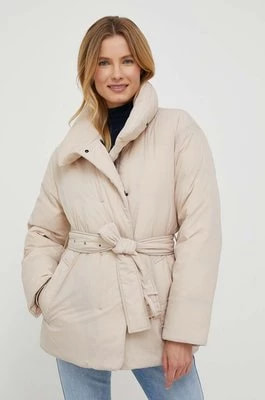 Zdjęcie produktu Calvin Klein kurtka puchowa damska kolor beżowy zimowa