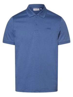 Zdjęcie produktu Calvin Klein Męska koszulka polo Mężczyźni Bawełna niebieski jednolity,