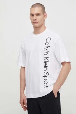 Zdjęcie produktu Calvin Klein Performance t-shirt bawełniany męski kolor biały z nadrukiem