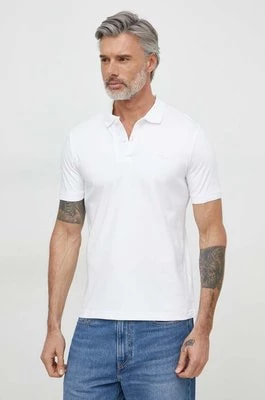 Zdjęcie produktu Calvin Klein polo bawełniane kolor biały gładki