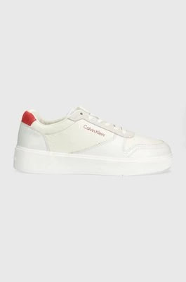 Zdjęcie produktu Calvin Klein sneakersy skórzane LOW TOP LACE UP BSKT kolor biały HM0HM01402