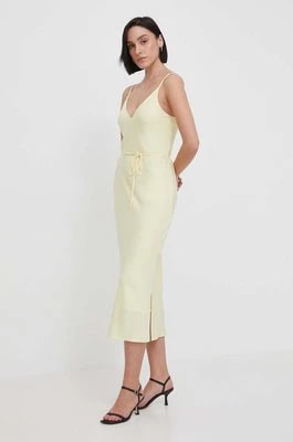 Zdjęcie produktu Calvin Klein sukienka kolor żółty maxi prosta