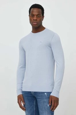 Zdjęcie produktu Calvin Klein sweter z domieszką jedwabiu kolor niebieski lekki K10K113159