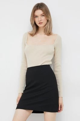 Zdjęcie produktu Calvin Klein sweter z domieszką wełny damski kolor beżowy