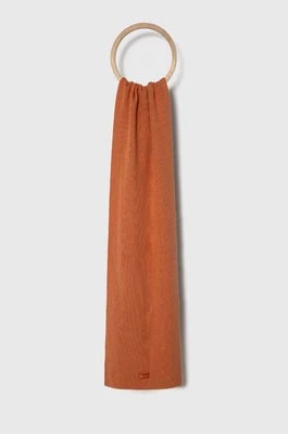 Zdjęcie produktu Calvin Klein szalik z domieszką wełny kolor pomarańczowy gładki