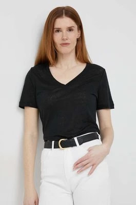 Zdjęcie produktu Calvin Klein t-shirt lniany kolor czarny