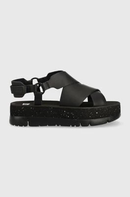 Zdjęcie produktu Camper sandały skórzane Oruga Up damskie kolor czarny na platformie K201399.001
