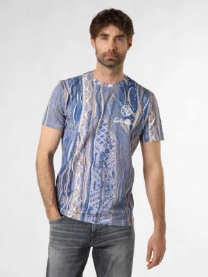 Zdjęcie produktu Carlo Colucci Koszulka męska Mężczyźni Bawełna niebieski wzorzysty,