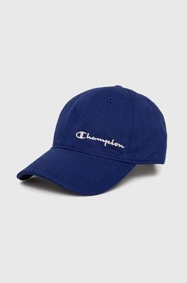 Zdjęcie produktu Champion czapka z daszkiem bawełniana kolor granatowy z aplikacją