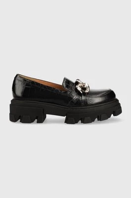 Zdjęcie produktu Charles Footwear mokasyny skórzane Mey damskie kolor czarny na platformie Mey.Loafer