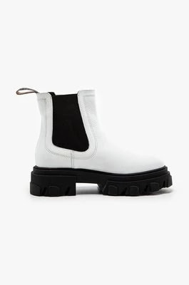Zdjęcie produktu Charles Footwear sztyblety skórzane Mey damskie kolor biały na platformie