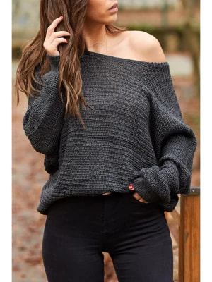 Zdjęcie produktu Chezalou Sweter w kolorze antracytowym rozmiar: onesize