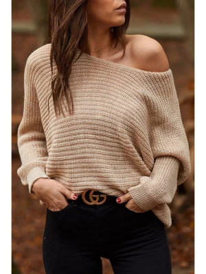 Zdjęcie produktu Chezalou Sweter w kolorze beżowym rozmiar: onesize