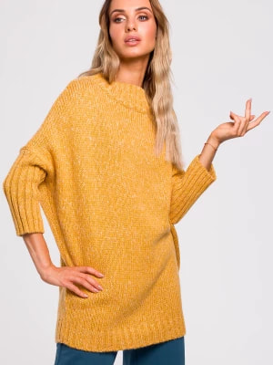 Zdjęcie produktu Ciepły sweter z półgolfem - miodowy Merg