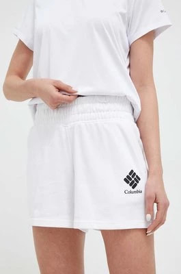 Zdjęcie produktu Columbia szorty damskie kolor biały gładkie high waist