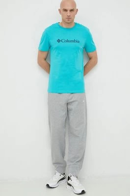 Zdjęcie produktu Columbia t-shirt męski kolor turkusowy z nadrukiem 1680053.SS23-112
