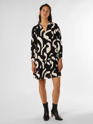 Zdjęcie produktu comma Sukienka damska Kobiety wiskoza czarny|biały wzorzysty,
