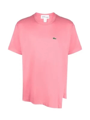 Zdjęcie produktu Comme des Garçons, Koszulka z Logo-Patchem i Asymetrycznym Dolem Pink, male,