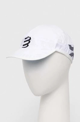 Zdjęcie produktu Compressport czapka z daszkiem Pro Racing Cap kolor biały wzorzysta CU00003B
