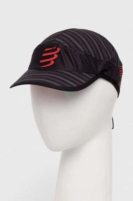 Zdjęcie produktu Compressport czapka z daszkiem Pro Racing Cap kolor czarny wzorzysta CU00003B