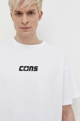 Zdjęcie produktu Converse t-shirt bawełniany męski kolor biały z nadrukiem