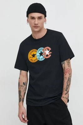 Zdjęcie produktu Converse t-shirt bawełniany męski kolor czarny z nadrukiem