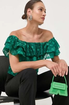 Zdjęcie produktu Custommade bluzka damska kolor zielony w kwiaty