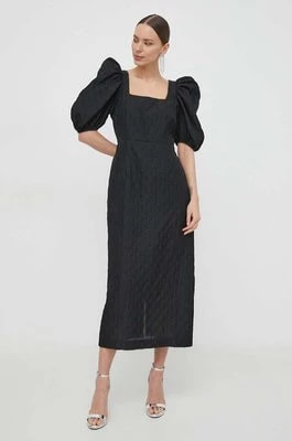 Zdjęcie produktu Custommade sukienka Janessa kolor czarny midi rozkloszowana 999355401