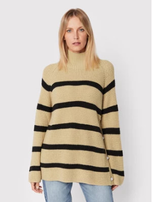 Zdjęcie produktu Custommade Sweter Talna Stripes 999212319 Beżowy Relaxed Fit