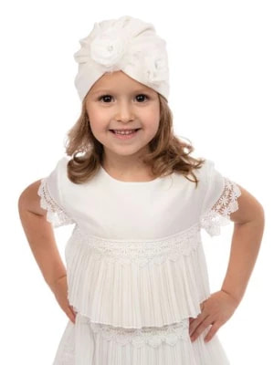 Zdjęcie produktu Czapka dziewczęca biała-turban BRIANA - bis Marika