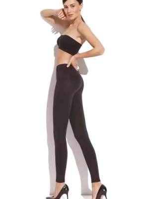 Zdjęcie produktu Czarne legginsy z ozdobnym przeszyciem damskie Gatta