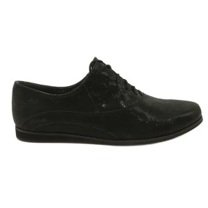 Zdjęcie produktu Czarne półbuty buty damskie wiązane Angello 303