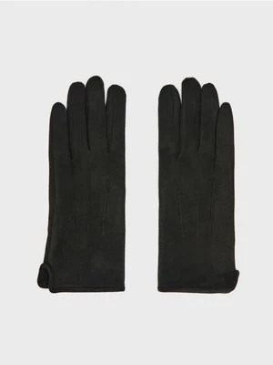 Zdjęcie produktu Czarne rękawiczki z imitacji zamszu House