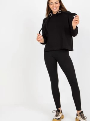 Zdjęcie produktu Czarny damski komplet dresowy z legginsami Fancy