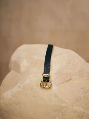Zdjęcie produktu Granatowy elegancki pasek ze skóry naturalnej TARANKO