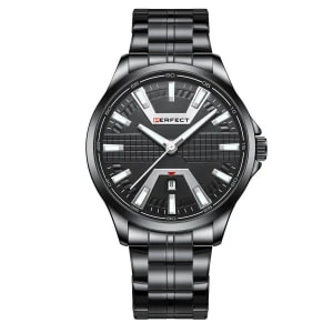 Zdjęcie produktu Czarny zegarek męski bransoleta duży solidny Perfect M112D czarny Merg