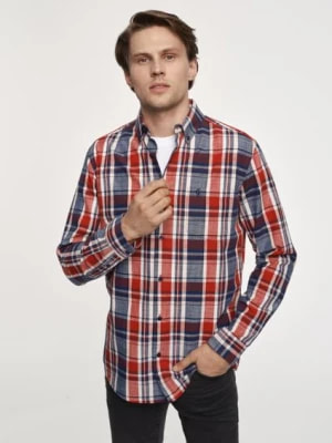 Zdjęcie produktu Czerwona koszula męska w kratę OCHNIK