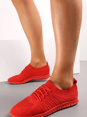 Zdjęcie produktu Czerwone Buty Sportowe Sznurowane przed Kostkę Nillie
