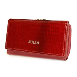 Zdjęcie produktu Czerwony Julia Rosso damski portfel skórzany RFID czerwony Merg