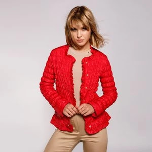 Zdjęcie produktu Damska kurtka pikowana i marszczona czerwona Wittchen